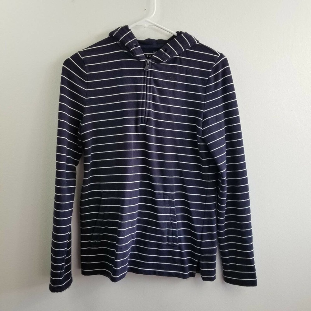 Talbots Petites Blue White Striped Sweater P XS